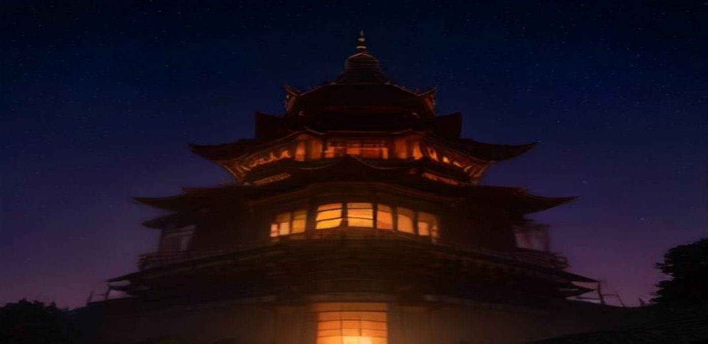 夜晚城市电影院外霓虹灯闪烁，观众列队入场，营造出影视大全免费在线观看的沉浸氛围